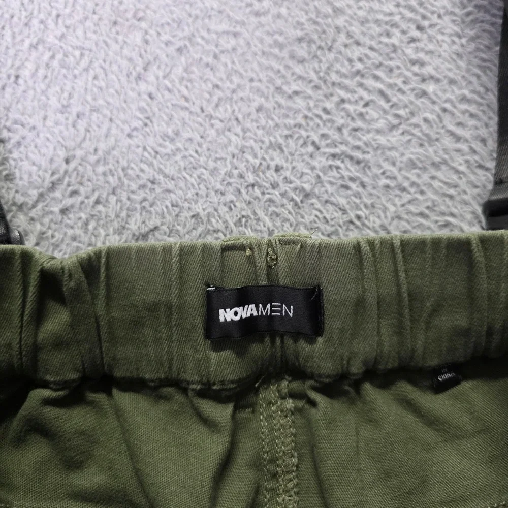 Fashion Nova Men Size M See The Poison Cargo Jogger Olive Green Straps JG3030